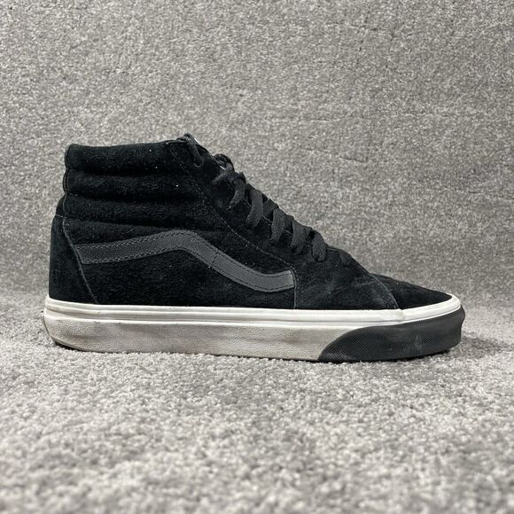 VANS Sk8 Hi High Top Black Suede Athletic Skateboard Shoe Women 9.5 Men 8 - Picture 1 of 11